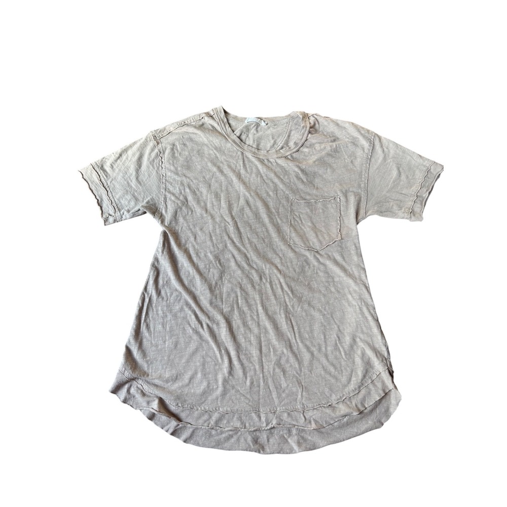 New In Women's Beige Pocket T Shirt Casual Top Size S